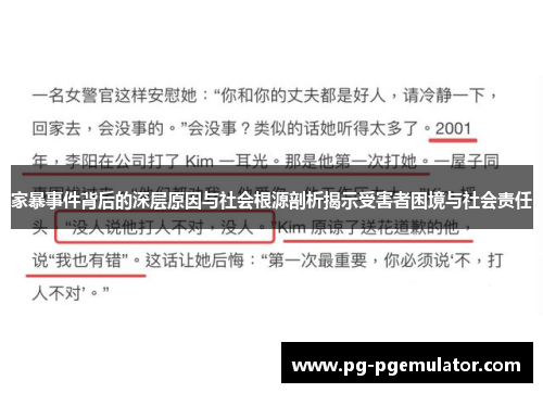 家暴事件背后的深层原因与社会根源剖析揭示受害者困境与社会责任